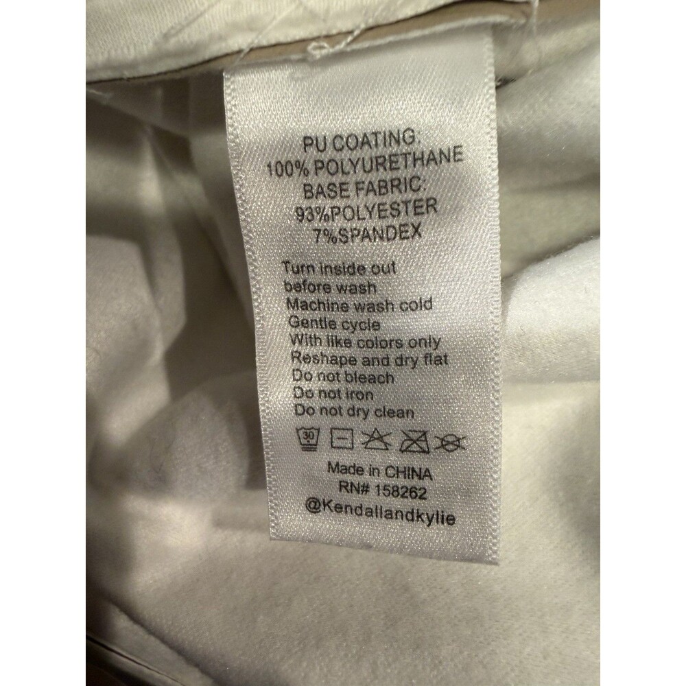 Kendall Kylie Mini Skirt Tan Faux Leather Paperbag Indie Luxury Size Small - Picture 4 of 4
